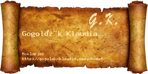 Gogolák Klaudia névjegykártya