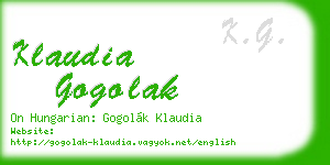 klaudia gogolak business card