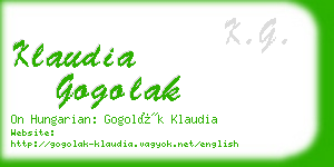 klaudia gogolak business card